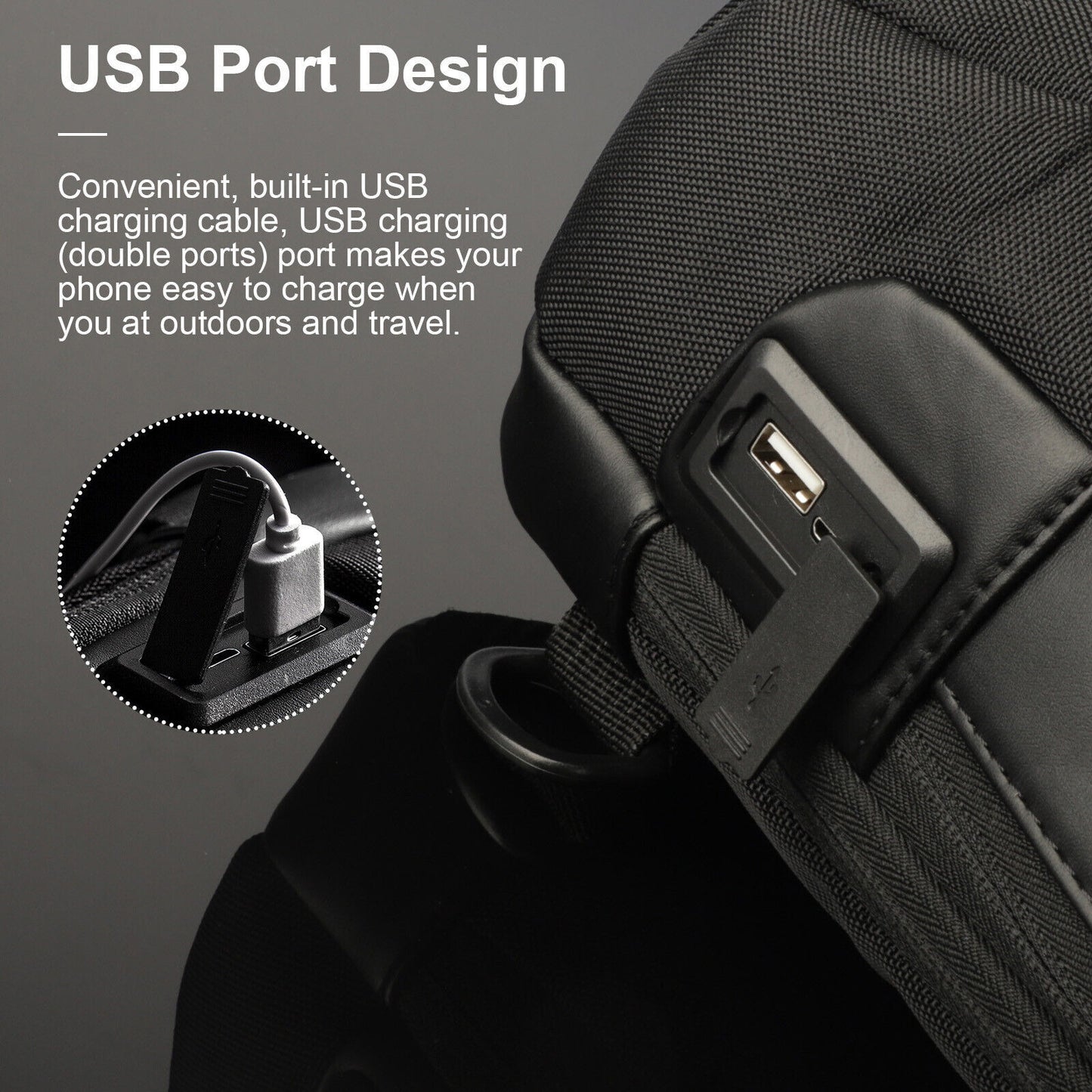 TechTrek Pro – Anti-Theft Sling Bag with USB Charging