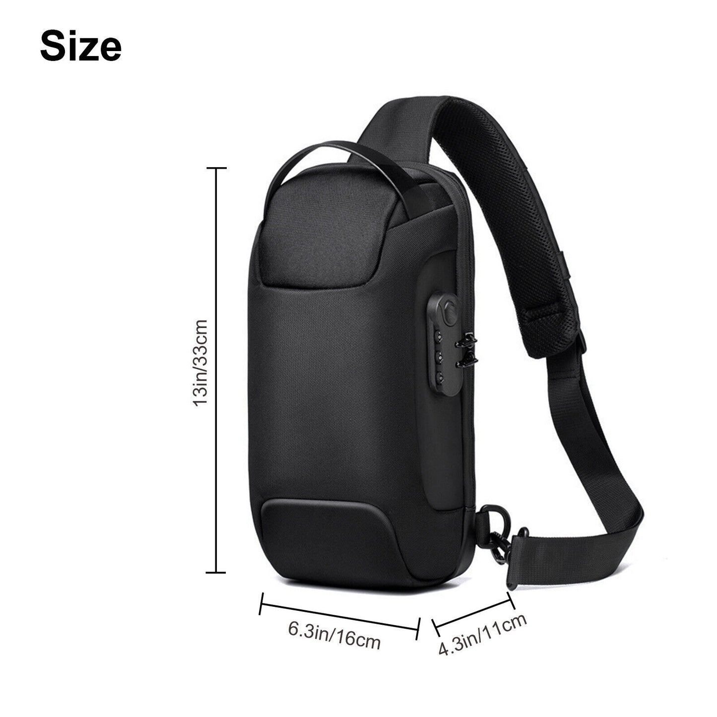 TechTrek Pro – Anti-Theft Sling Bag with USB Charging