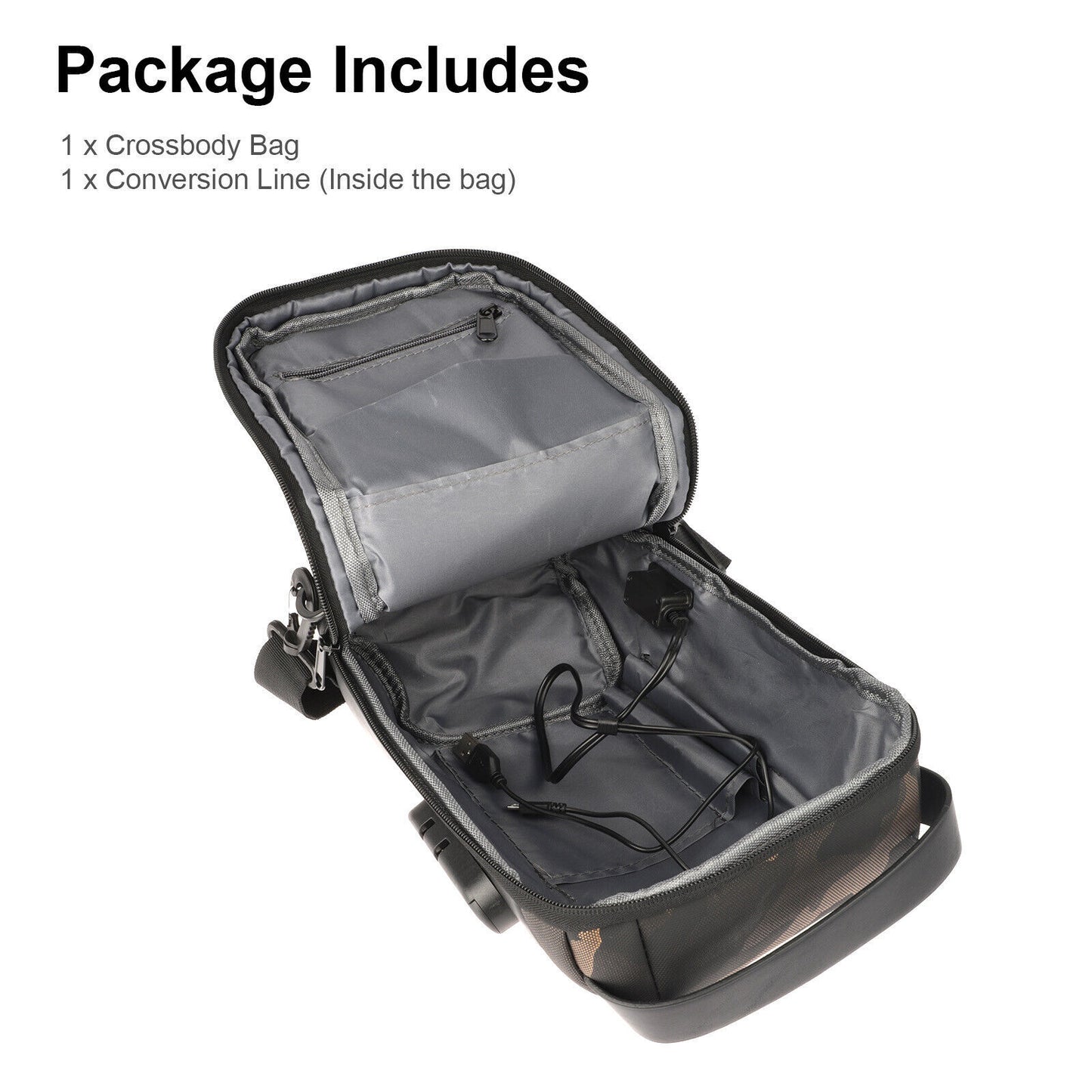 TechTrek Pro – Anti-Theft Sling Bag with USB Charging